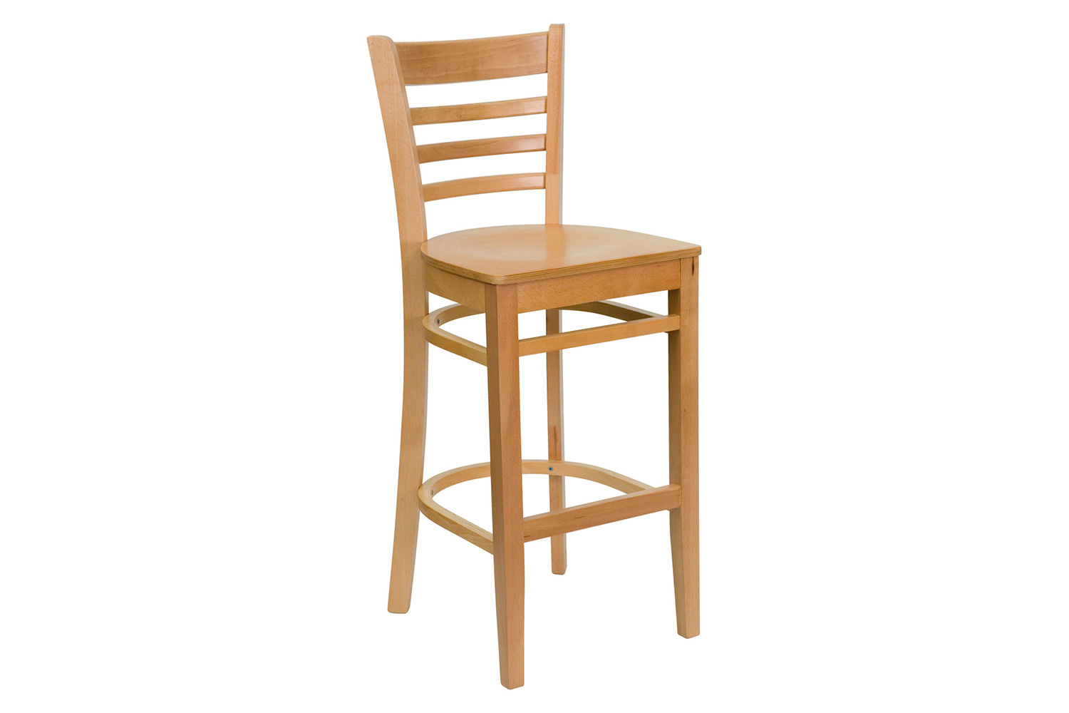 BLNK HERCULES Series Mahogany Wood Ladder Back Restaurant Bar Stool