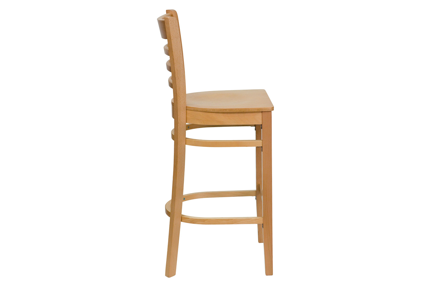 BLNK HERCULES Series Natural Wood Ladder Back Restaurant Bar Stool