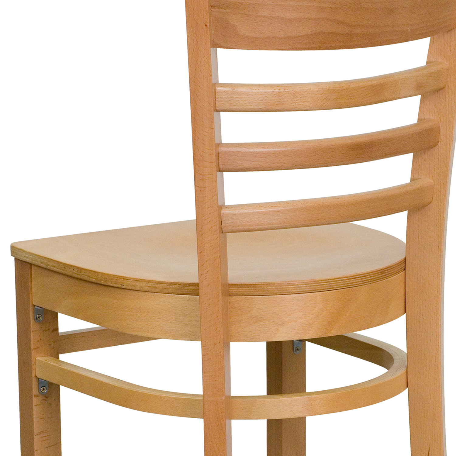 BLNK HERCULES Series Natural Wood Ladder Back Restaurant Bar Stool