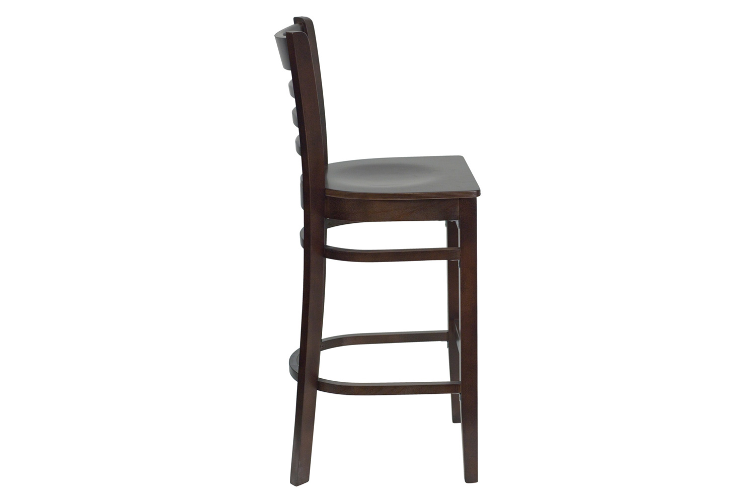 BLNK HERCULES Series Walnut Wood Ladder Back Restaurant Bar Stool