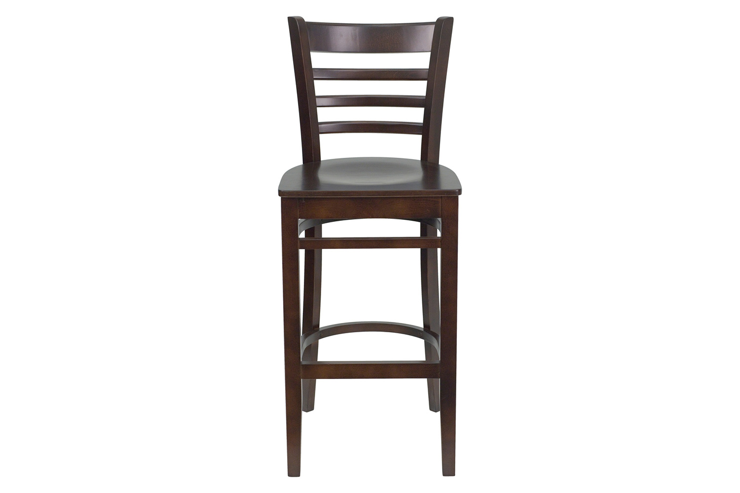 BLNK HERCULES Series Walnut Wood Ladder Back Restaurant Bar Stool