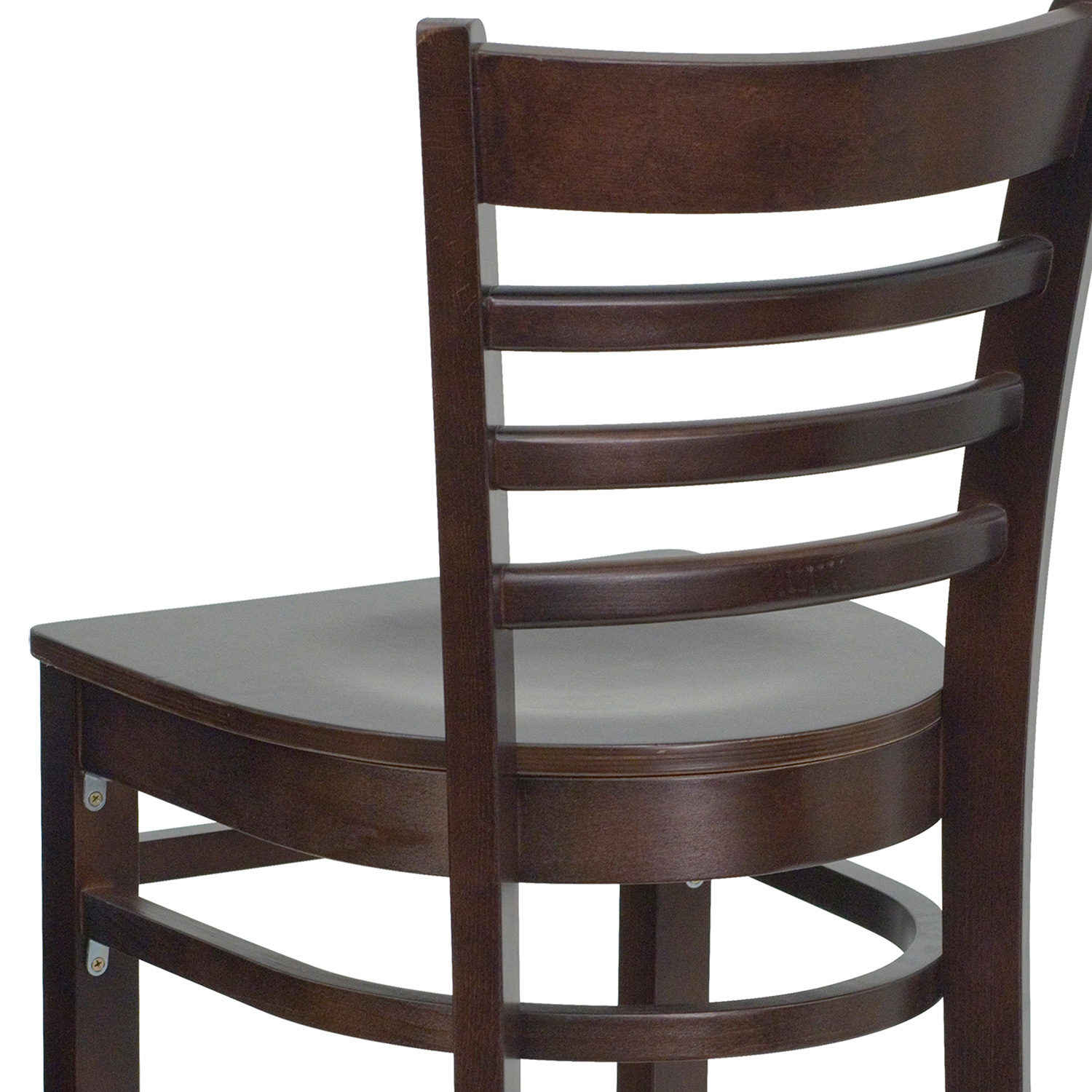 BLNK HERCULES Series Walnut Wood Ladder Back Restaurant Bar Stool