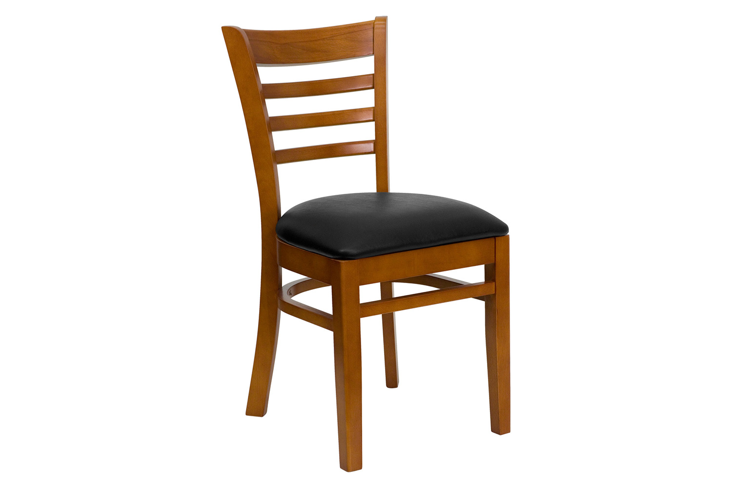 BLNK HERCULES Series Cherry Wood Ladder Back Restaurant Chair with Vinyl Seat