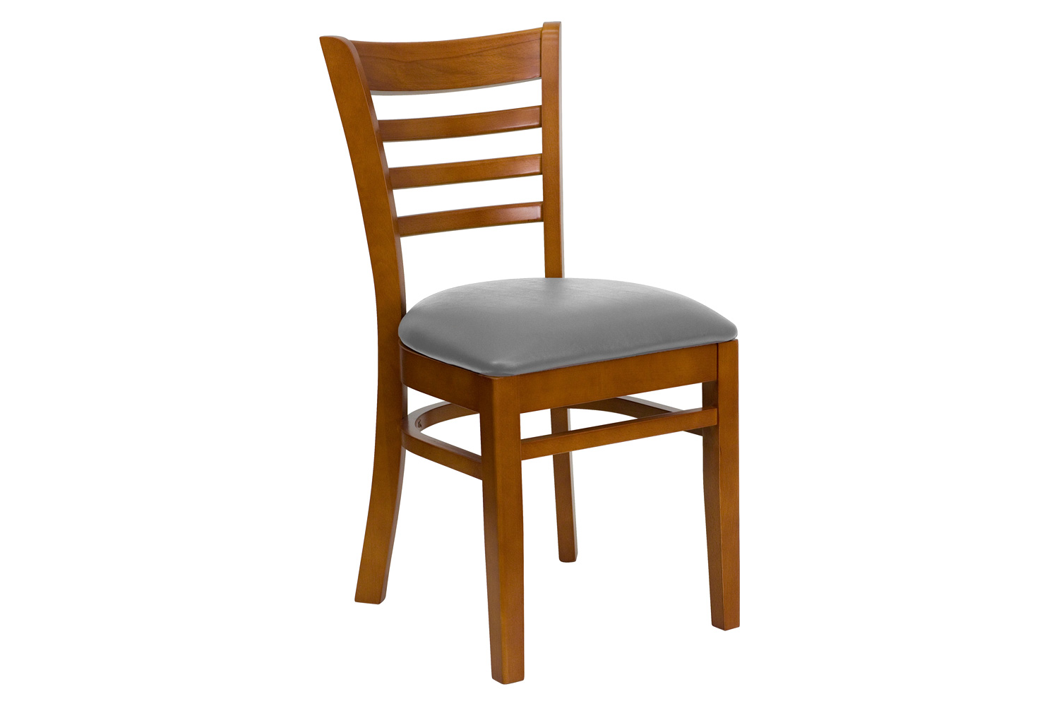 BLNK HERCULES Series Wood Ladder Back Restaurant Chair with Custom Upholstered Seat