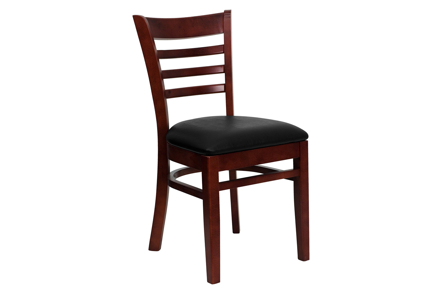 BLNK HERCULES Series Mahogany Wood Ladder Back Restaurant Chair with Vinyl Seat