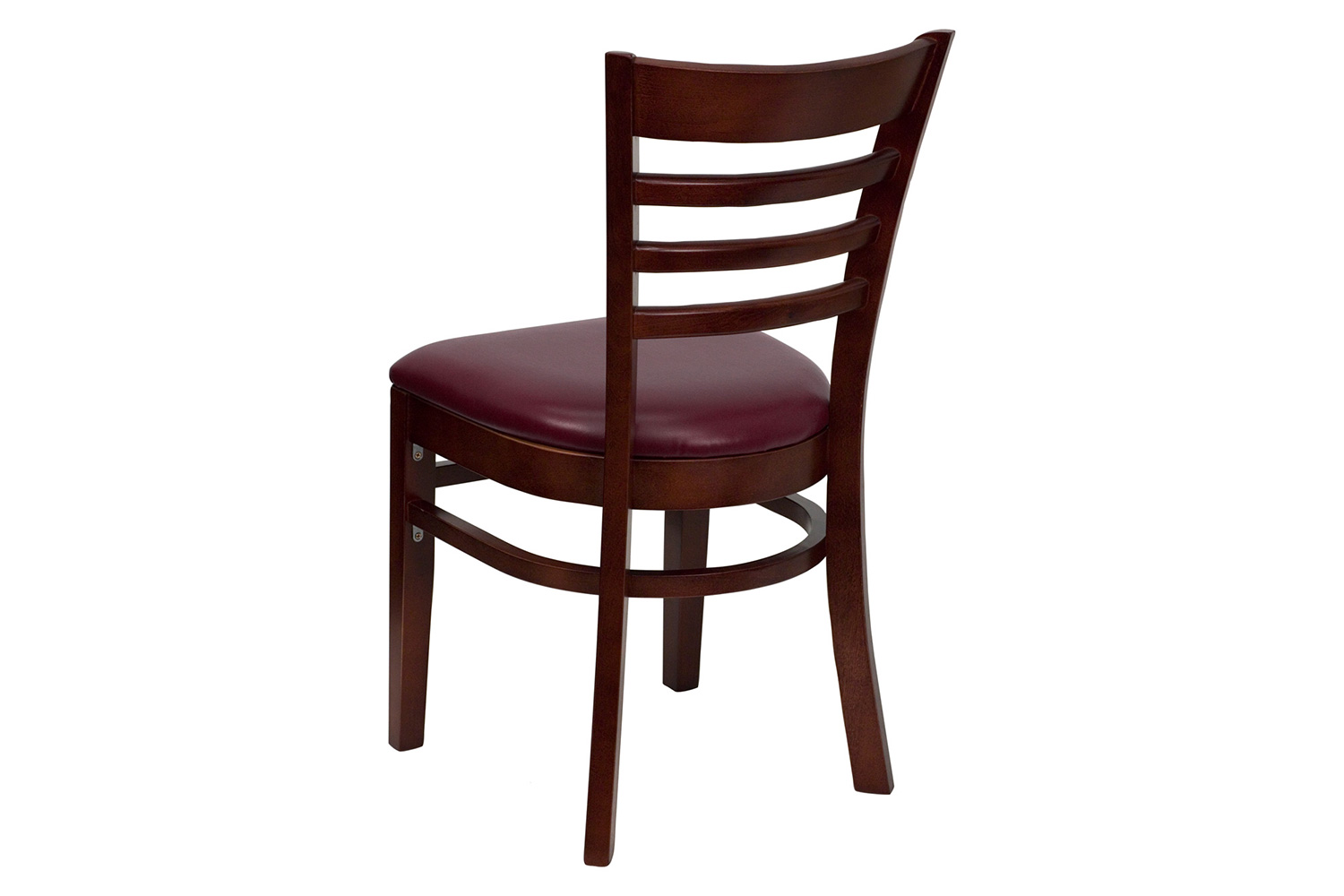 BLNK HERCULES Series Mahogany Wood Ladder Back Restaurant Chair with Vinyl Seat - Burgundy