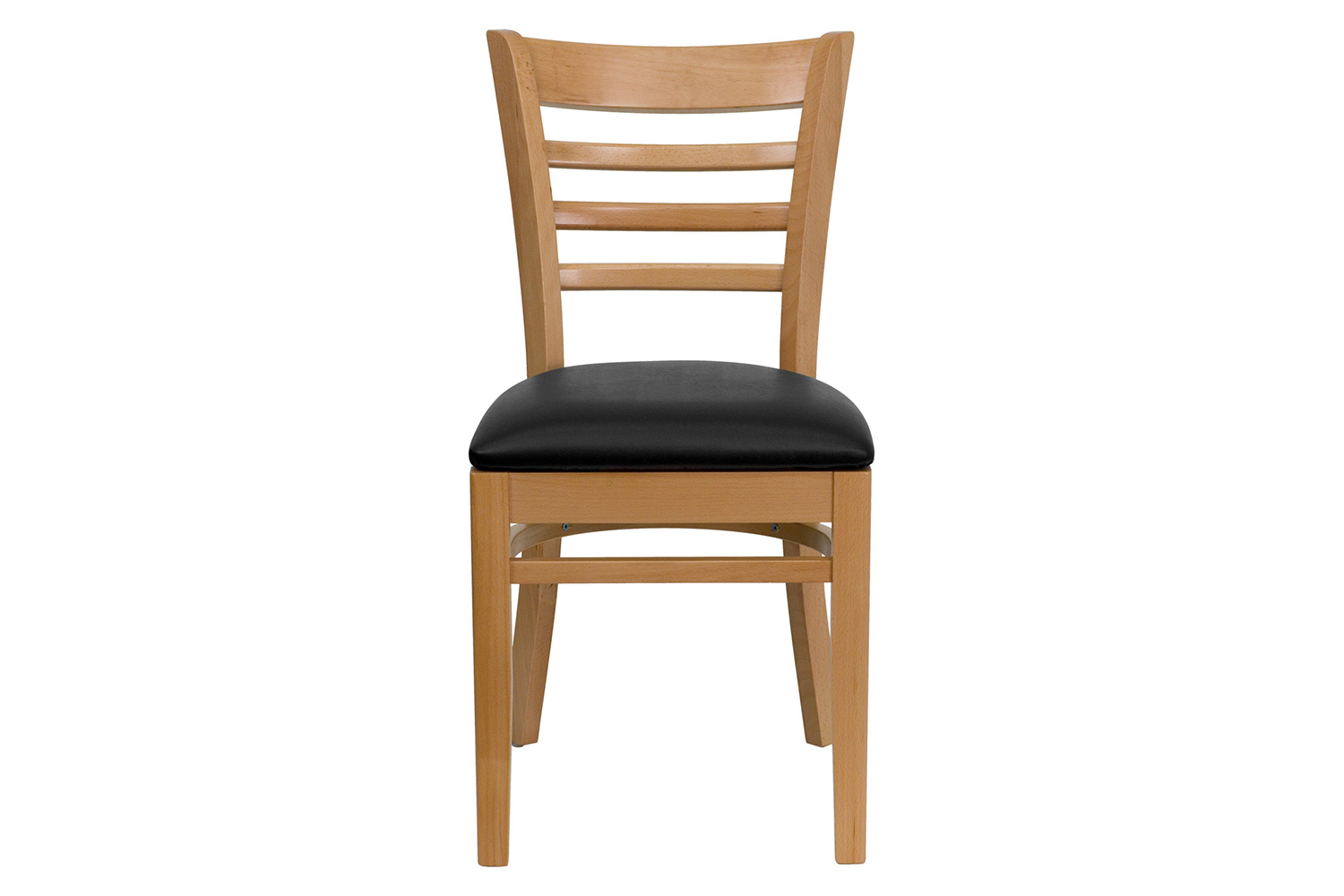 BLNK - HERCULES Series Natural Wood Ladder Back Restaurant Chair with Vinyl Seat