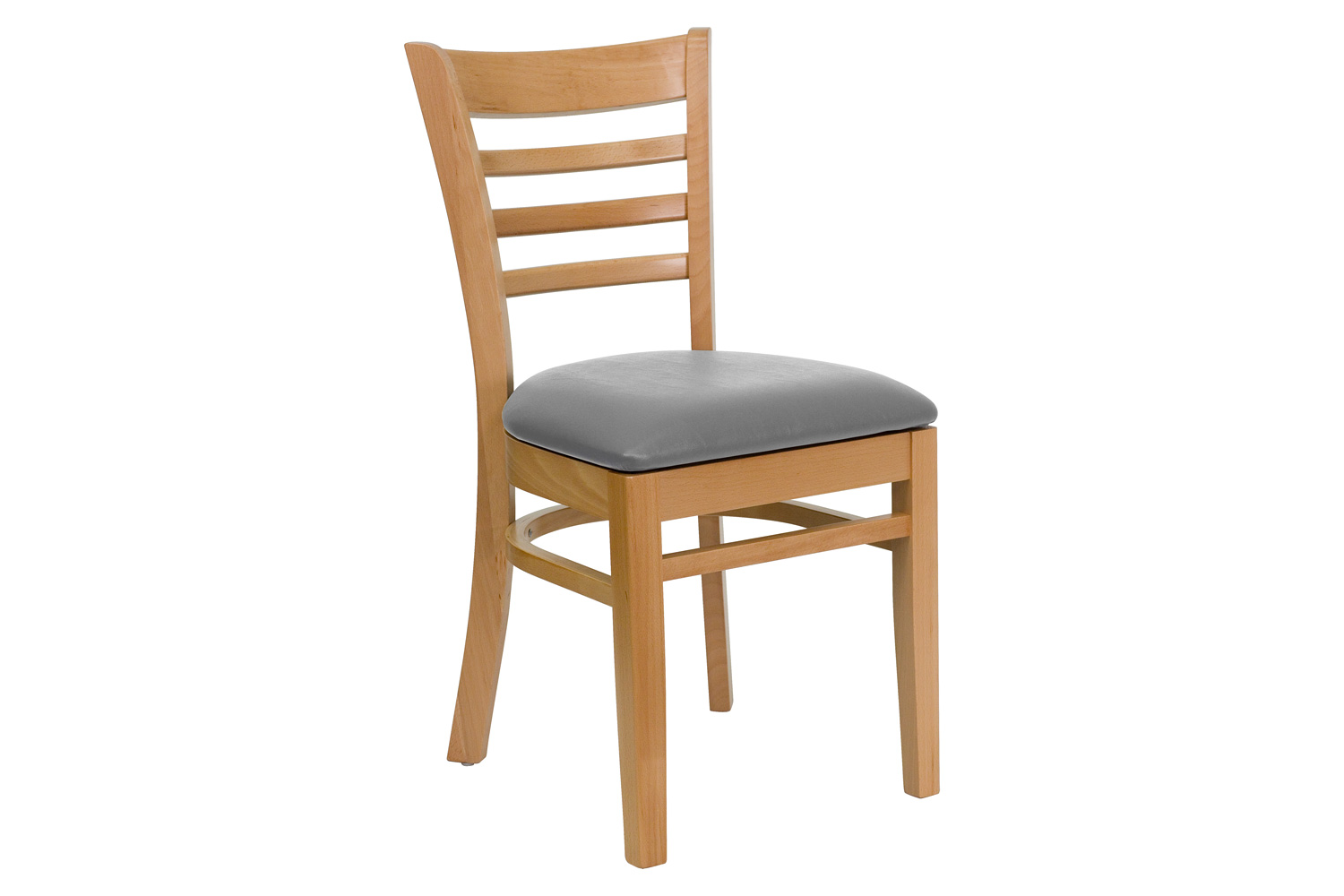 BLNK HERCULES Series Wood Ladder Back Restaurant Chair with Custom Upholstered Seat