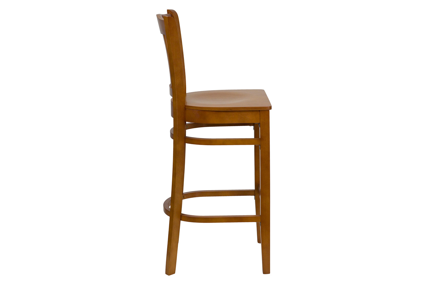 BLNK - HERCULES Series Cherry Wood Vertical Slat Back Restaurant Bar Stool