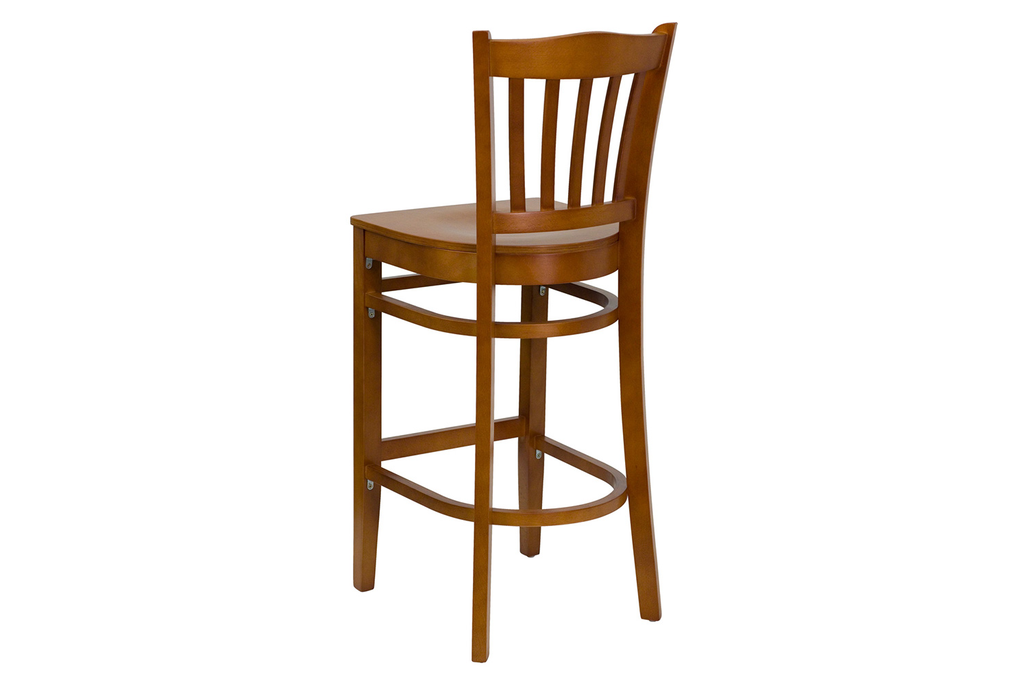 BLNK - HERCULES Series Cherry Wood Vertical Slat Back Restaurant Bar Stool