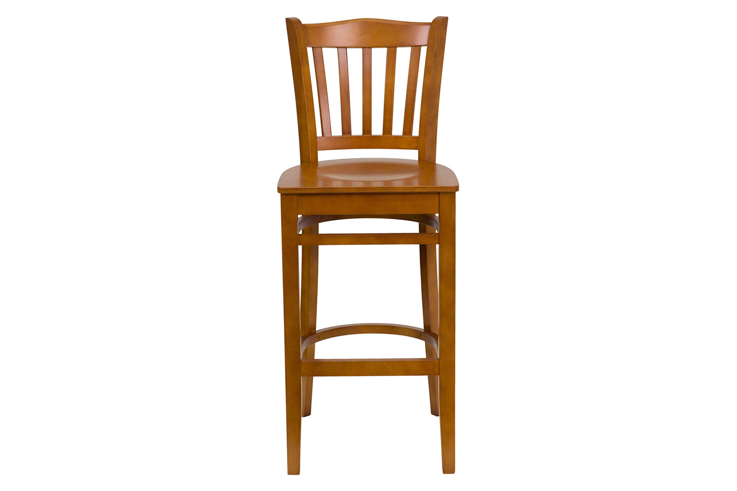 BLNK - HERCULES Series Cherry Wood Vertical Slat Back Restaurant Bar Stool