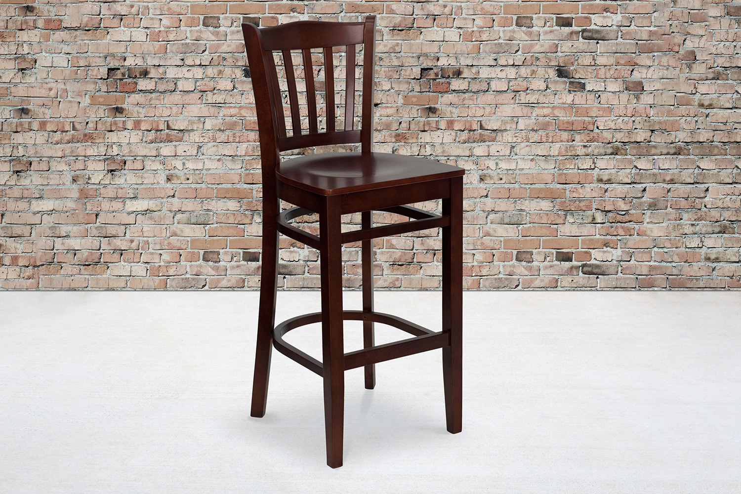 BLNK HERCULES Series Wood Vertical Slat Back Restaurant Bar Stool