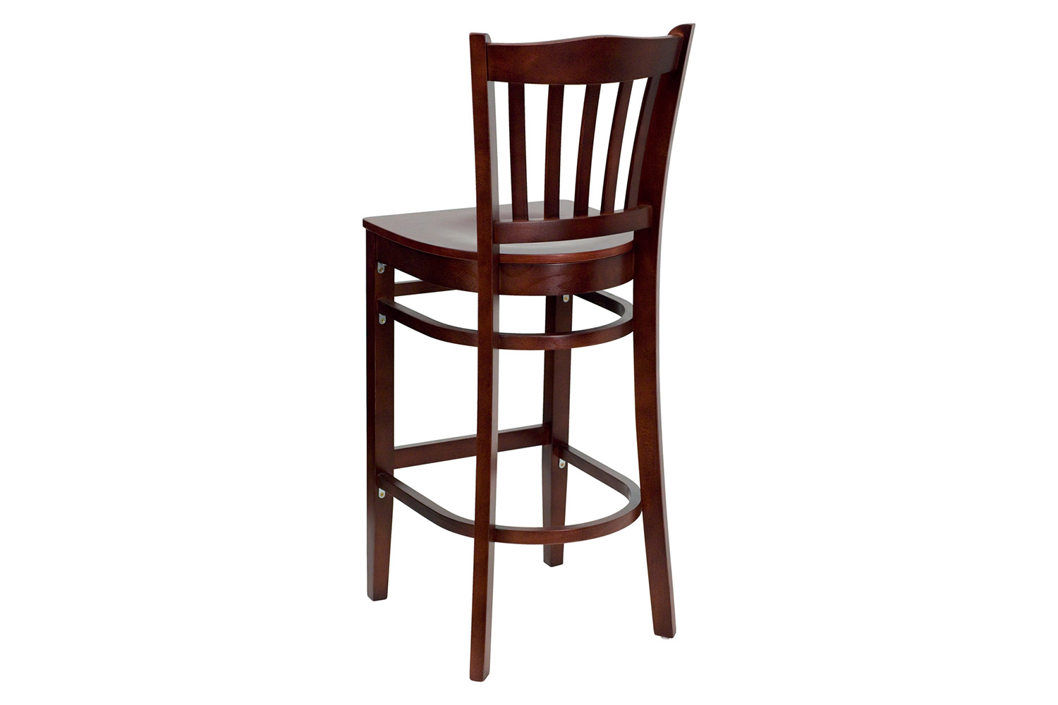 BLNK HERCULES Series Wood Vertical Slat Back Restaurant Bar Stool - Mahogany