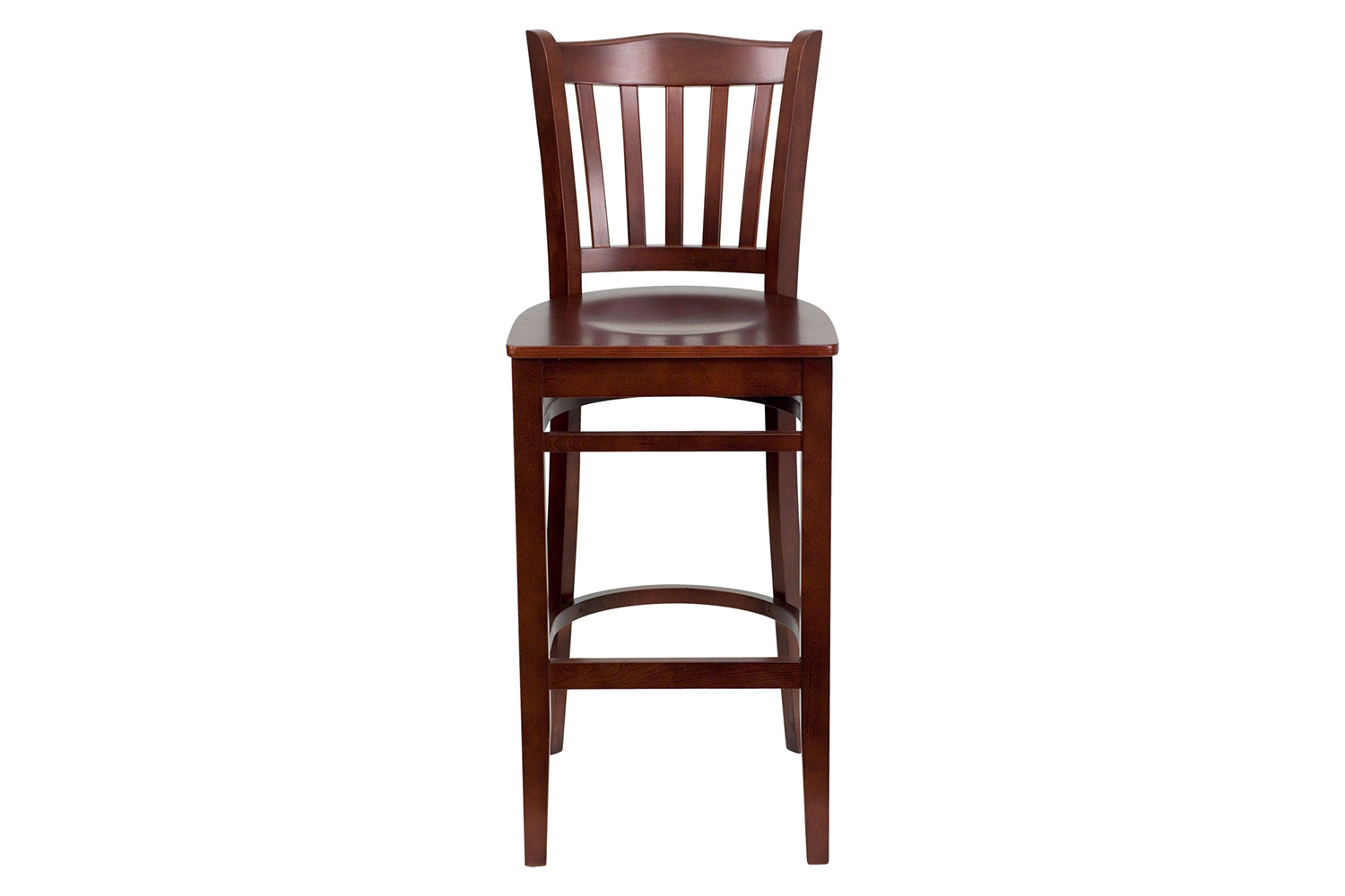 BLNK HERCULES Series Wood Vertical Slat Back Restaurant Bar Stool - Mahogany