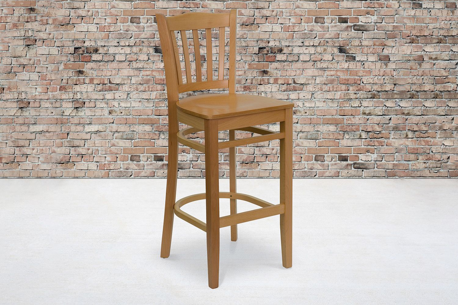 BLNK HERCULES Series Wood Vertical Slat Back Restaurant Bar Stool