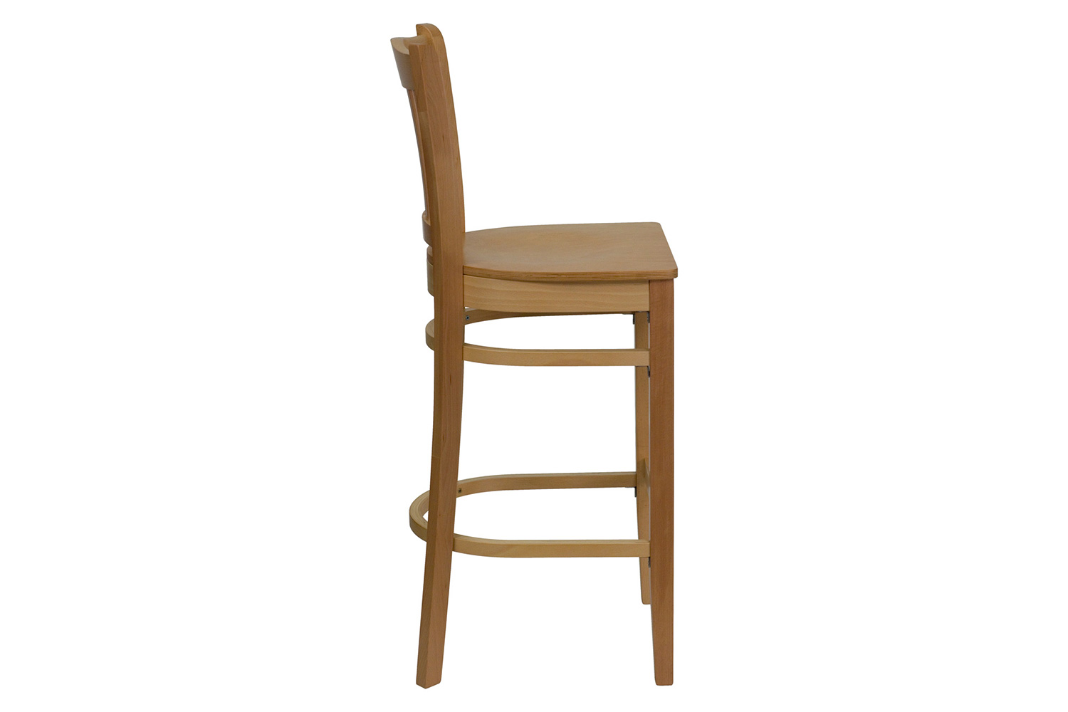 BLNK HERCULES Series Wood Vertical Slat Back Restaurant Bar Stool - Natural