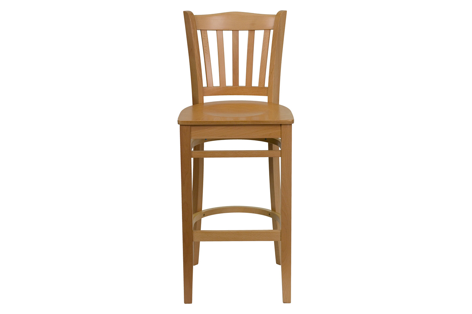 BLNK HERCULES Series Wood Vertical Slat Back Restaurant Bar Stool - Natural