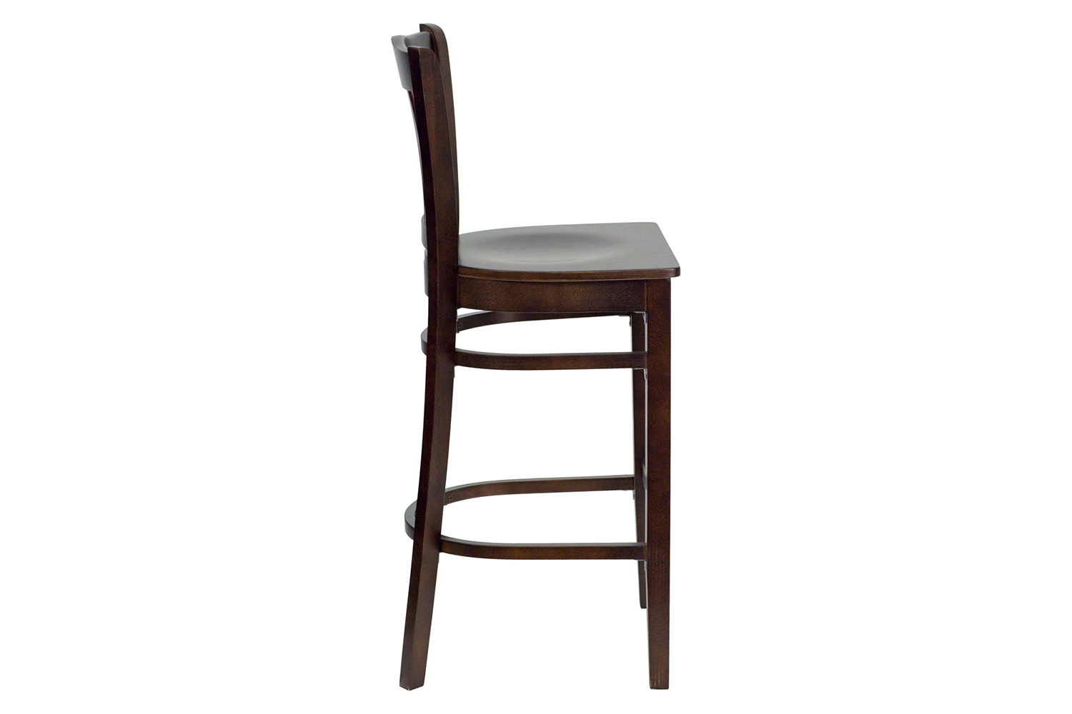 BLNK HERCULES Series Wood Vertical Slat Back Restaurant Bar Stool - Walnut