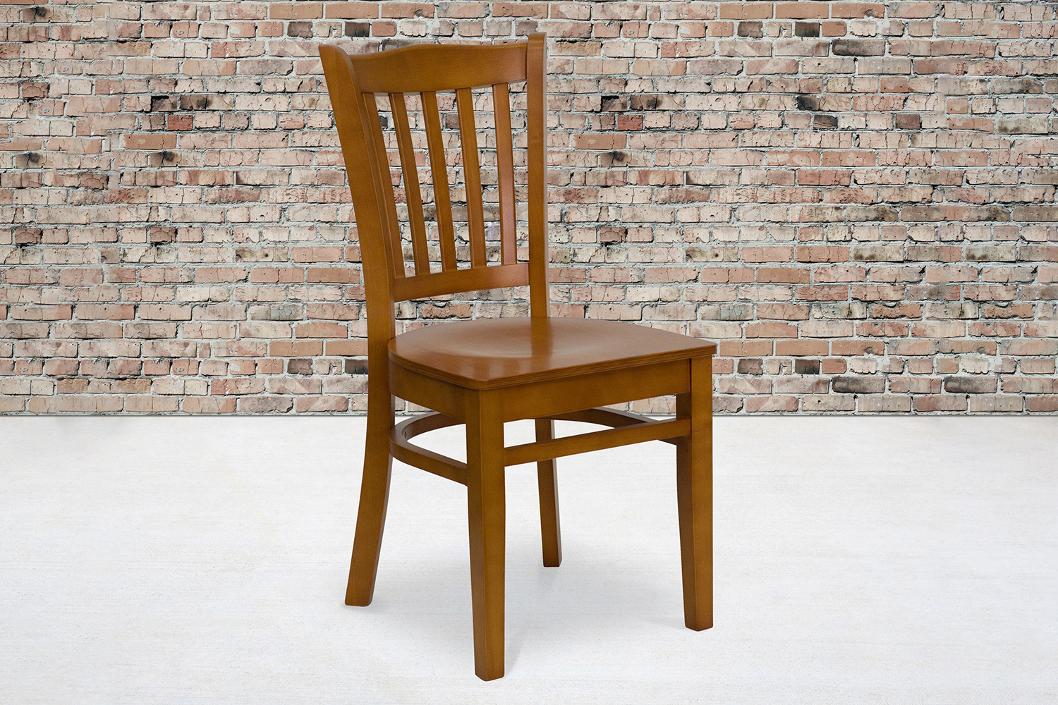 BLNK HERCULES Series Wood Vertical Slat Back Restaurant Chair