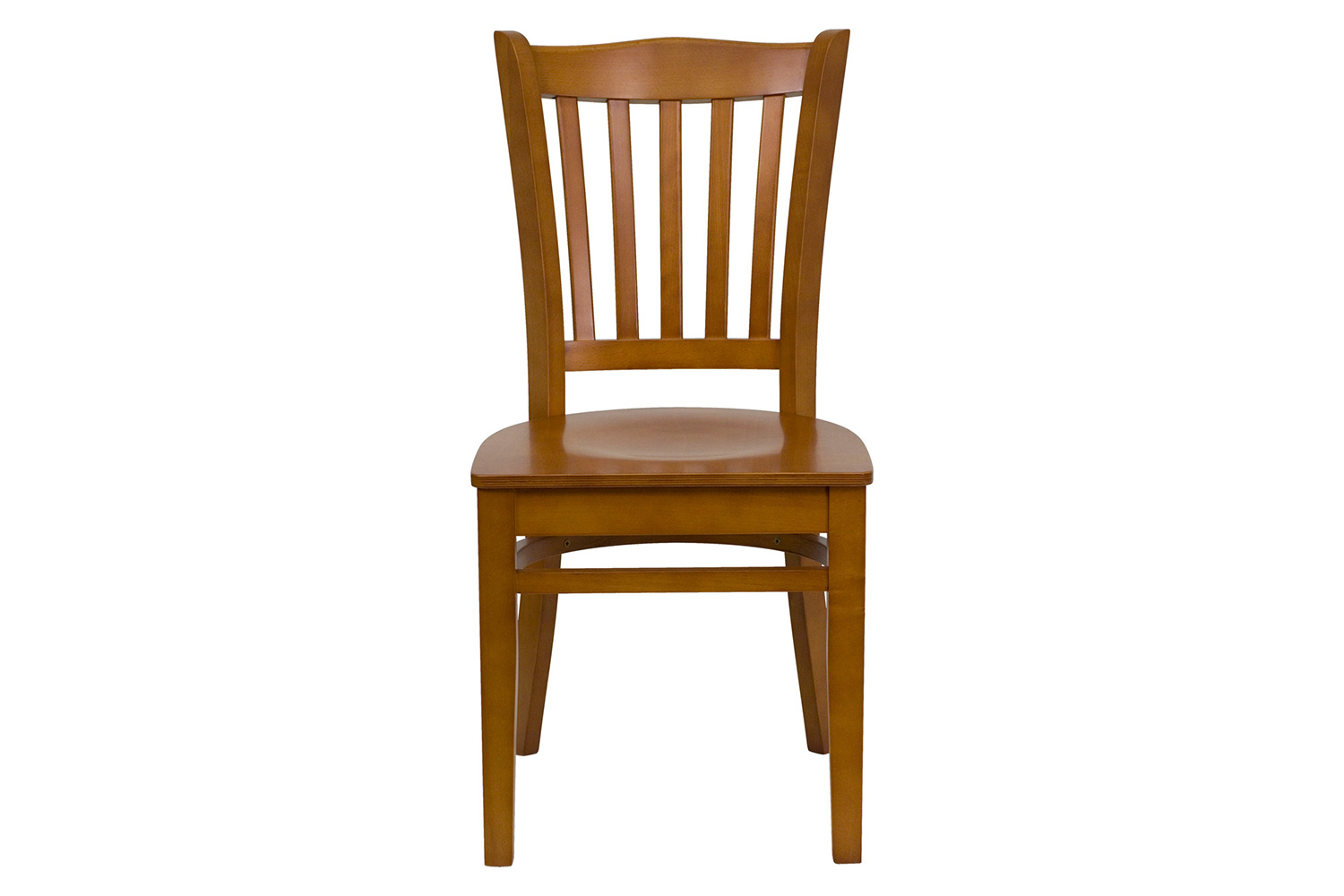 BLNK HERCULES Series Wood Vertical Slat Back Restaurant Chair - Cherry