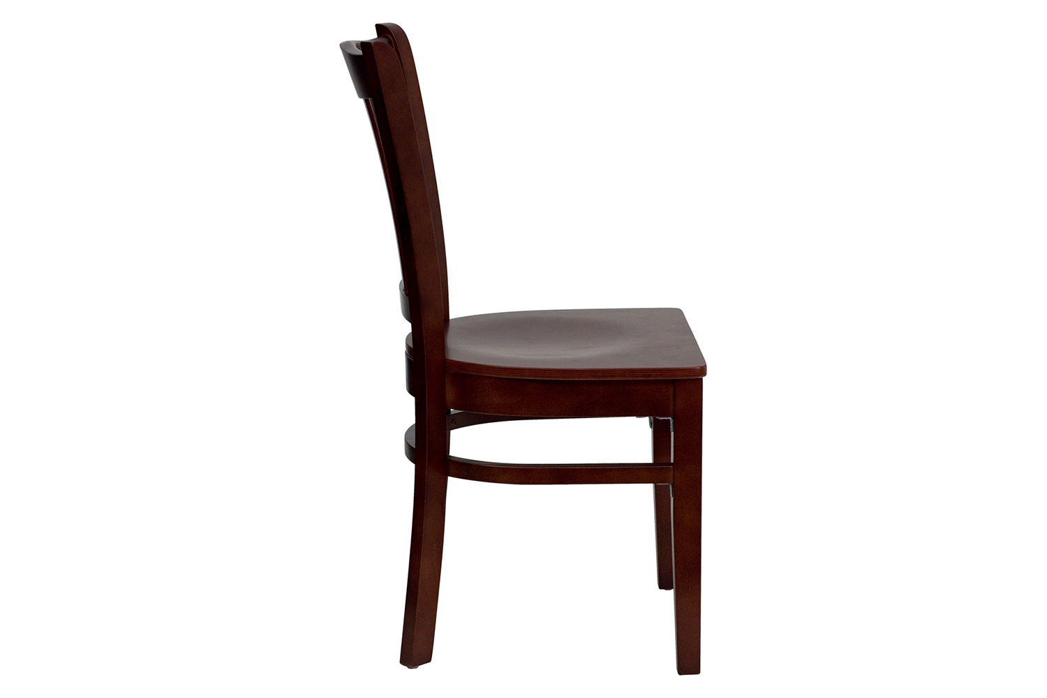 BLNK HERCULES Series Wood Vertical Slat Back Restaurant Chair - Mahogany