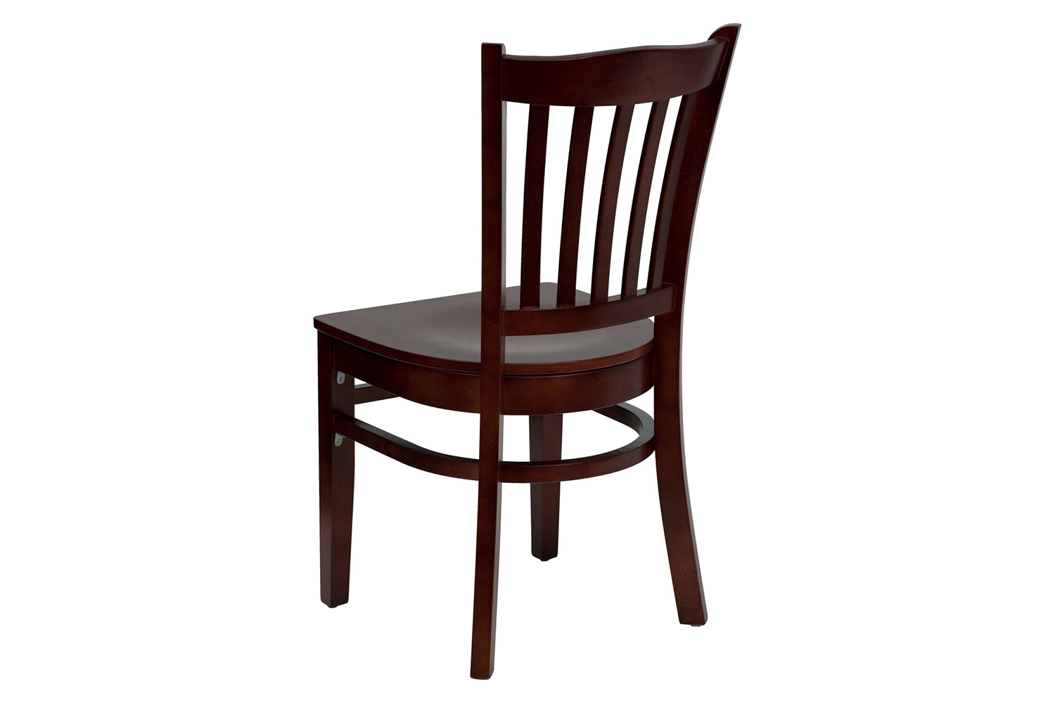 BLNK HERCULES Series Wood Vertical Slat Back Restaurant Chair - Mahogany