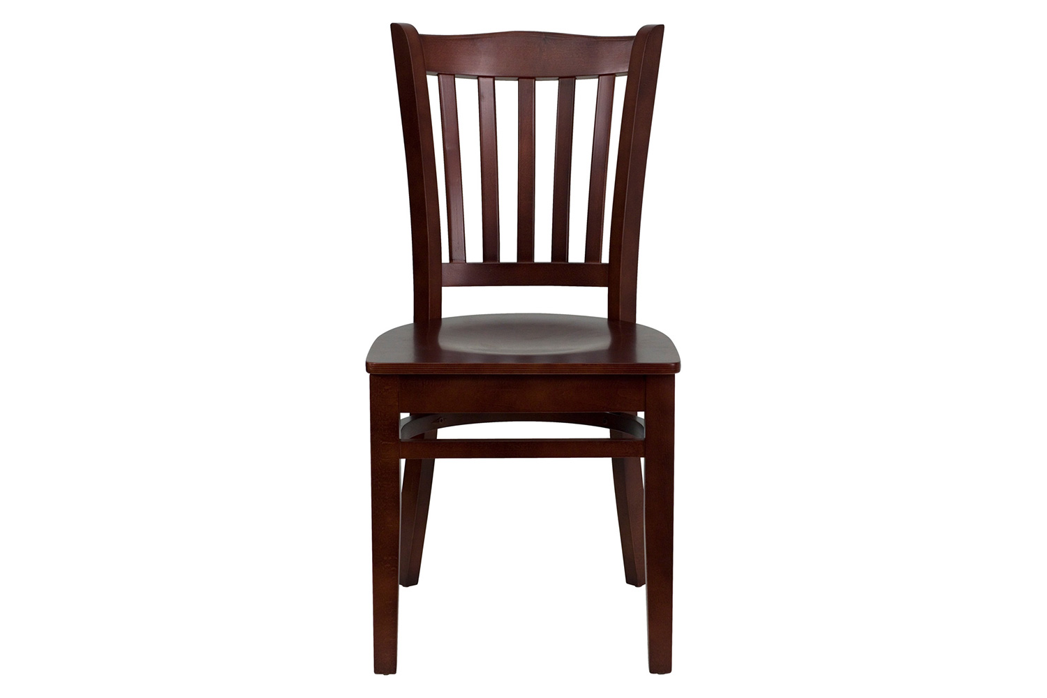 BLNK HERCULES Series Wood Vertical Slat Back Restaurant Chair - Mahogany