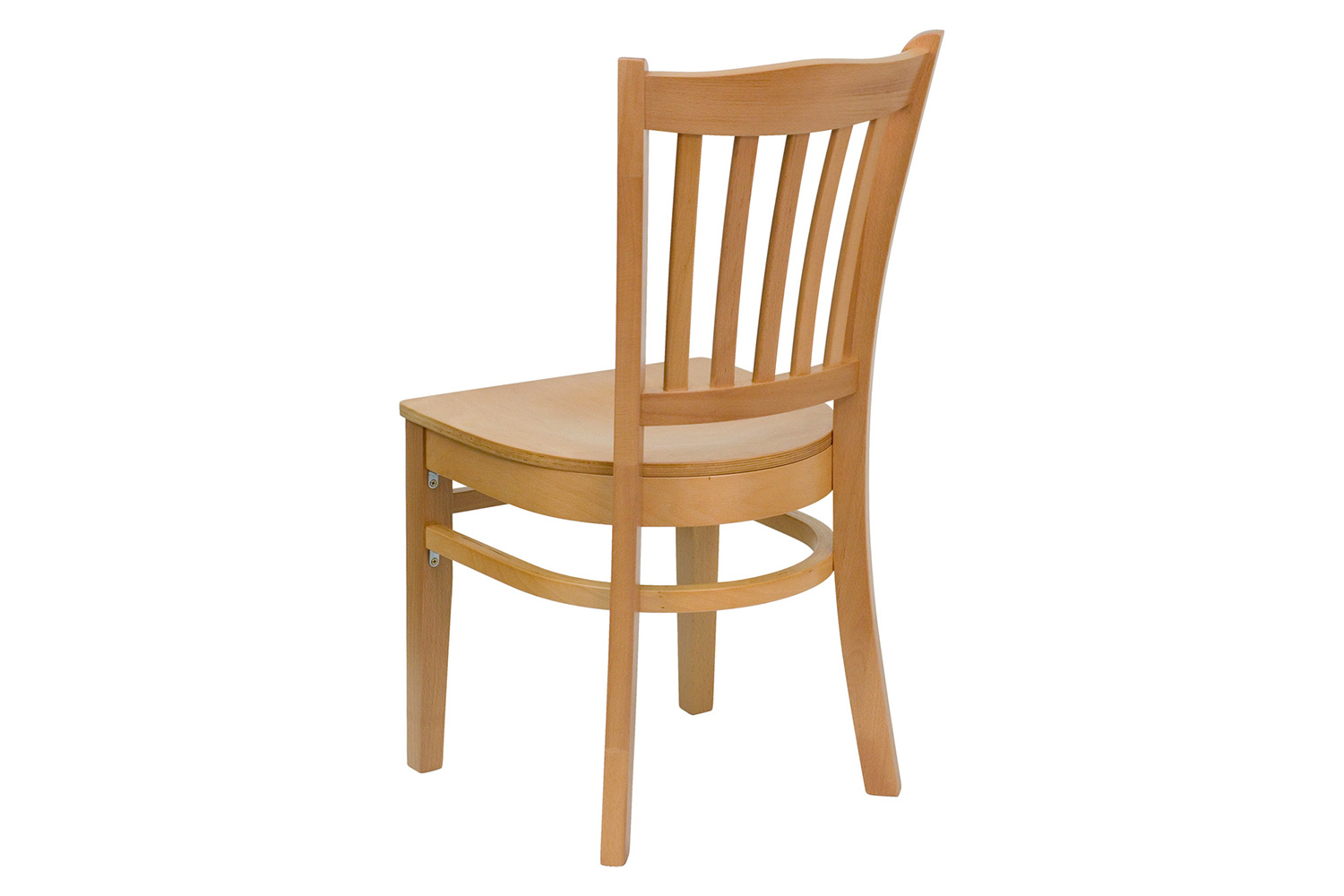 BLNK HERCULES Series Wood Vertical Slat Back Restaurant Chair - Natural