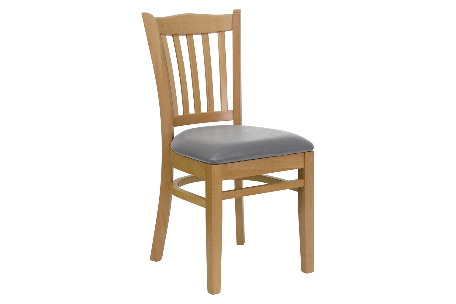 BLNK HERCULES Series Wood Vertical Slat Back Restaurant Chair with Custom Upholstered Seat