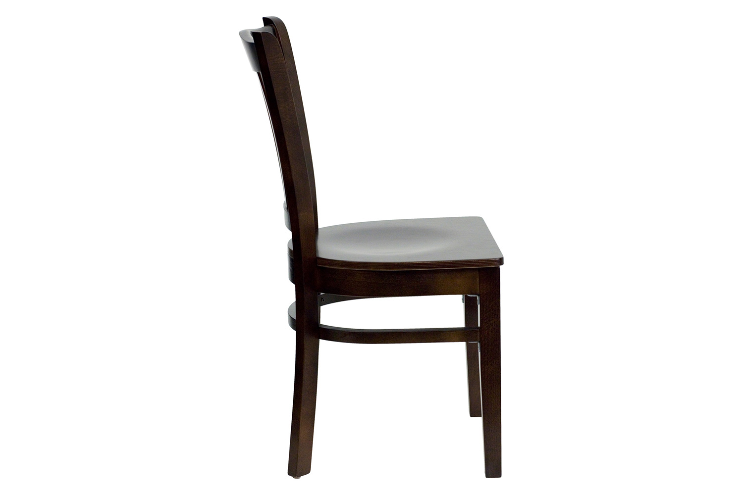 BLNK HERCULES Series Wood Vertical Slat Back Restaurant Chair - Walnut