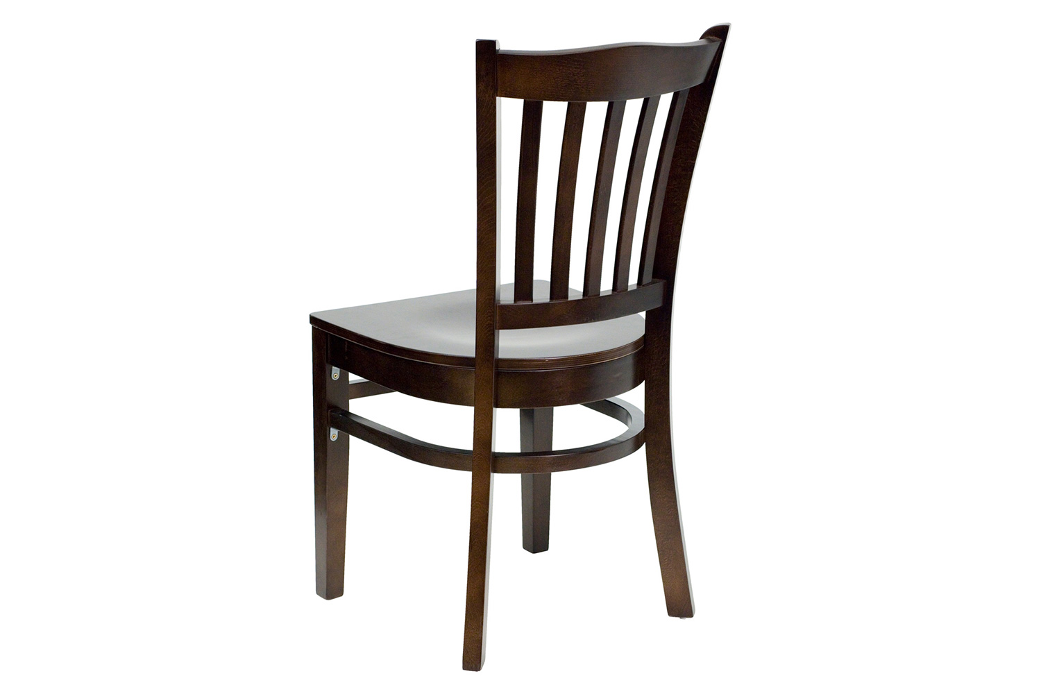 BLNK HERCULES Series Wood Vertical Slat Back Restaurant Chair - Walnut