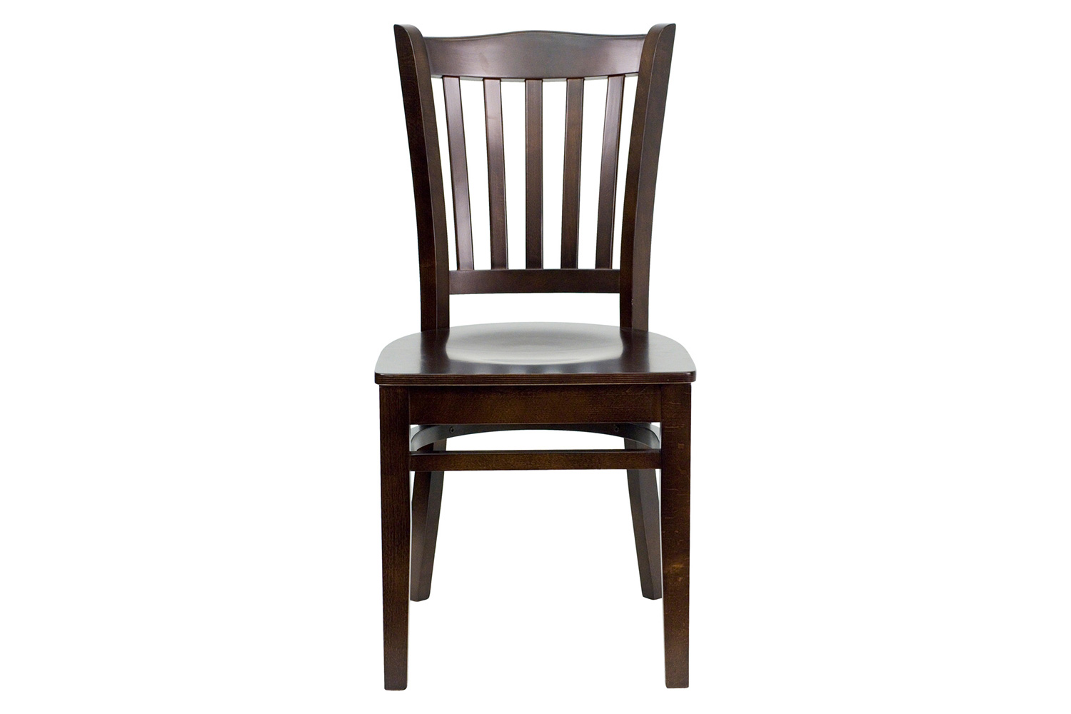 BLNK HERCULES Series Wood Vertical Slat Back Restaurant Chair - Walnut