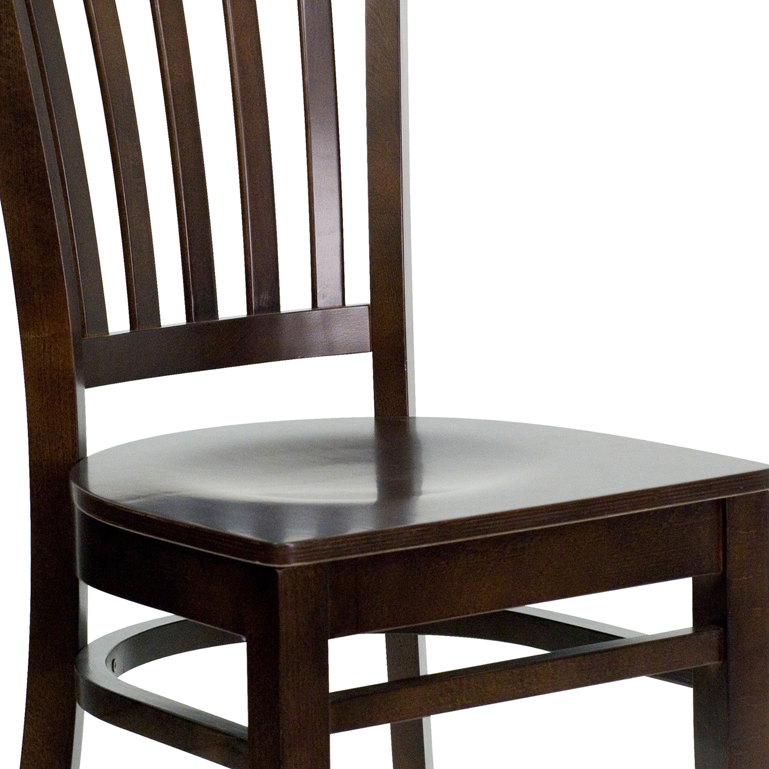 BLNK HERCULES Series Wood Vertical Slat Back Restaurant Chair - Walnut