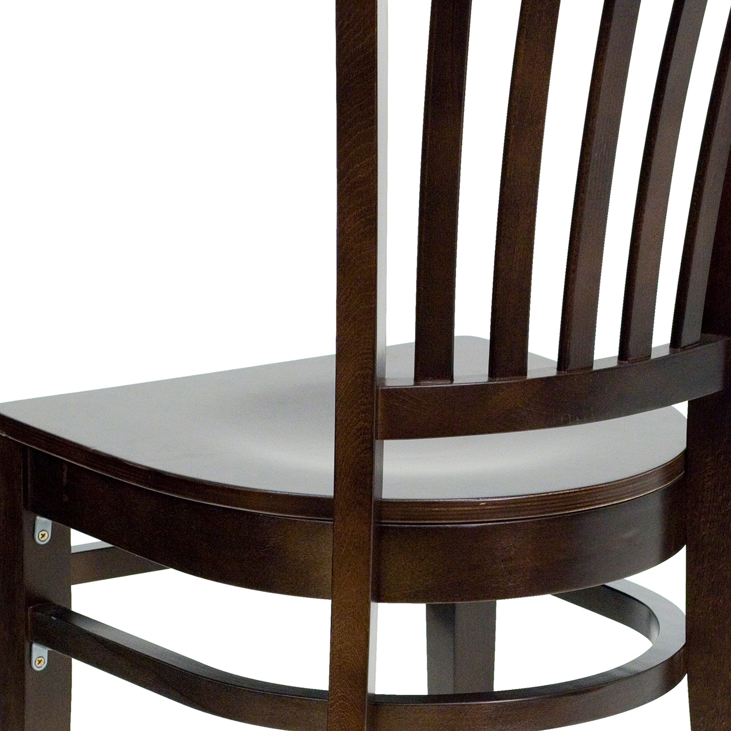 BLNK HERCULES Series Wood Vertical Slat Back Restaurant Chair - Walnut