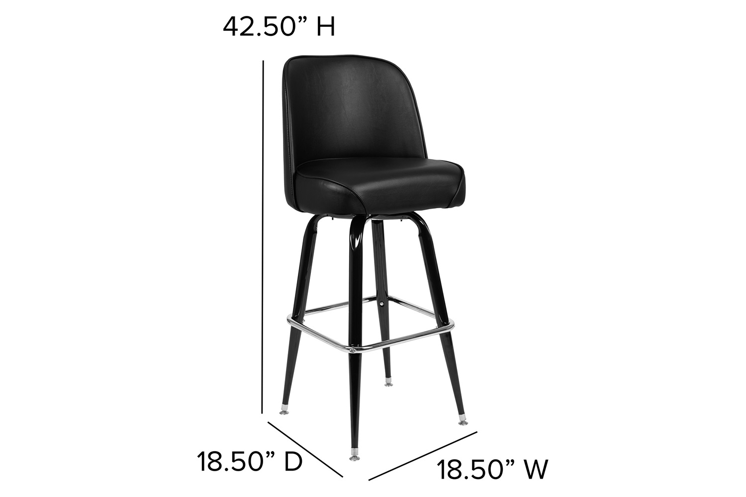 BLNK - James Metal Bar Stool with Swivel Bucket Seat