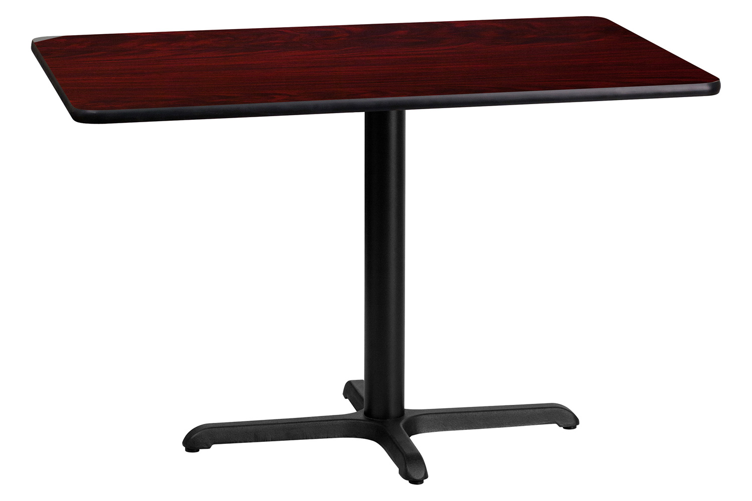 BLNK Rectangular Table with 23.5'' x 29.5'' Base - Mahogany, 24"W x 42"L