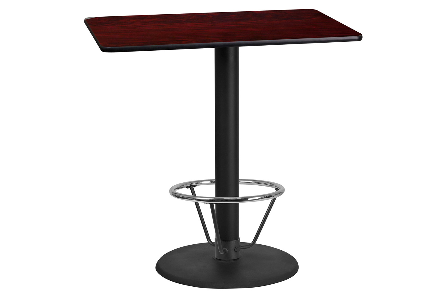 BLNK Rectangular Bar Height Table with 24'' Round Base