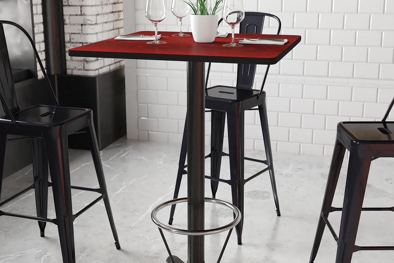 BLNK Square Bar Height Table with 22'' x 22'' Base