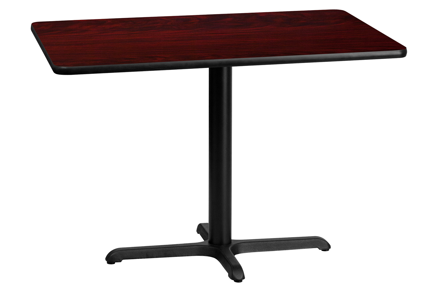 BLNK Rectangular Table with 23.5'' x 29.5'' Base - Mahogany, 30"W x 42"L