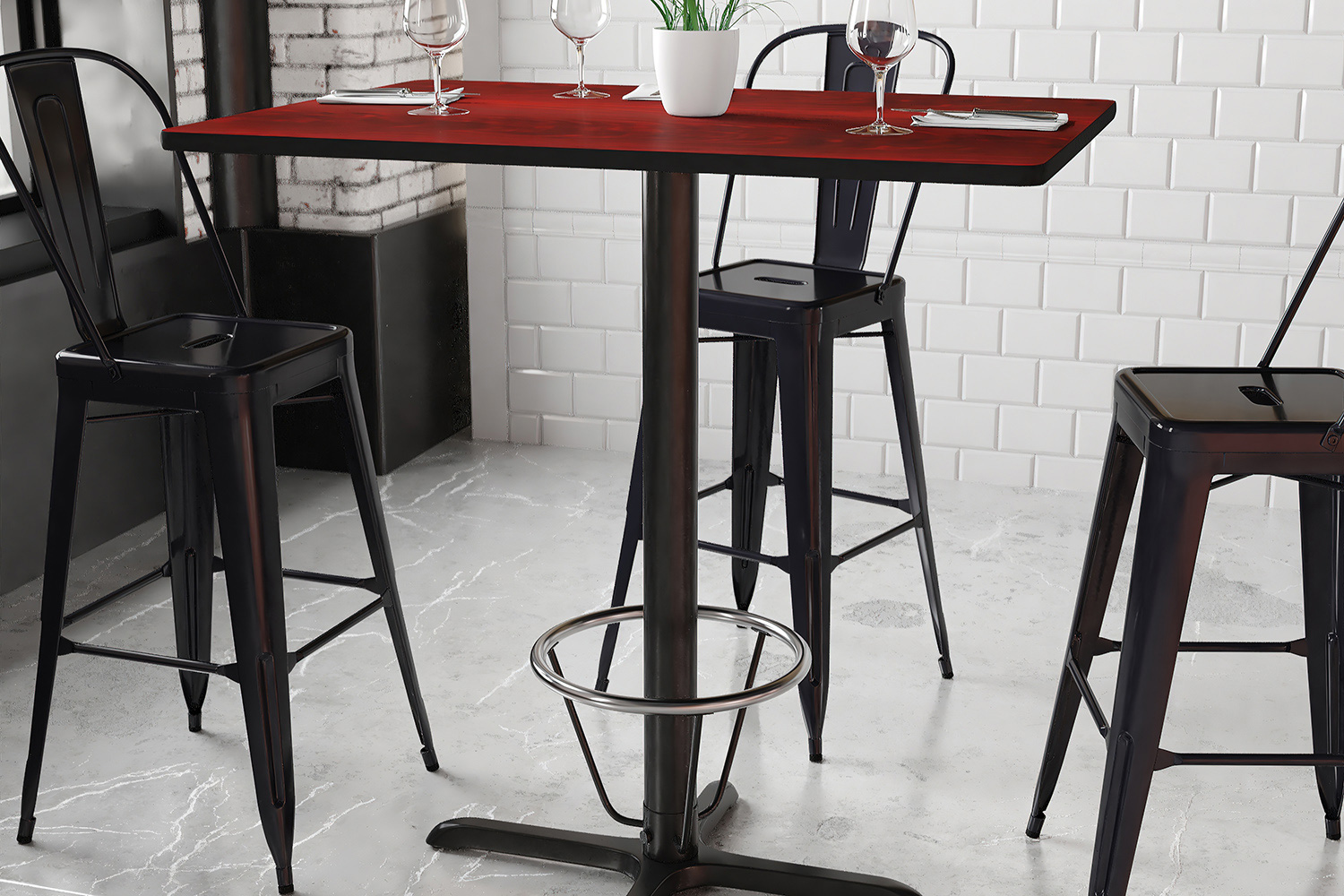 BLNK Rectangular Bar Height Table with 23.5'' x 29.5'' Base