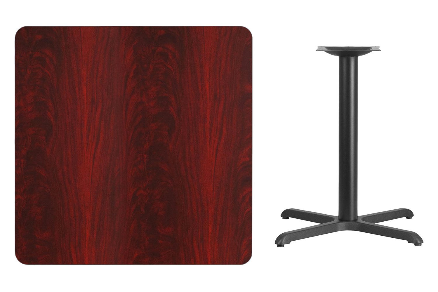 BLNK™ Square Table with 30'' x 30'' Base - Mahogany, 36"W