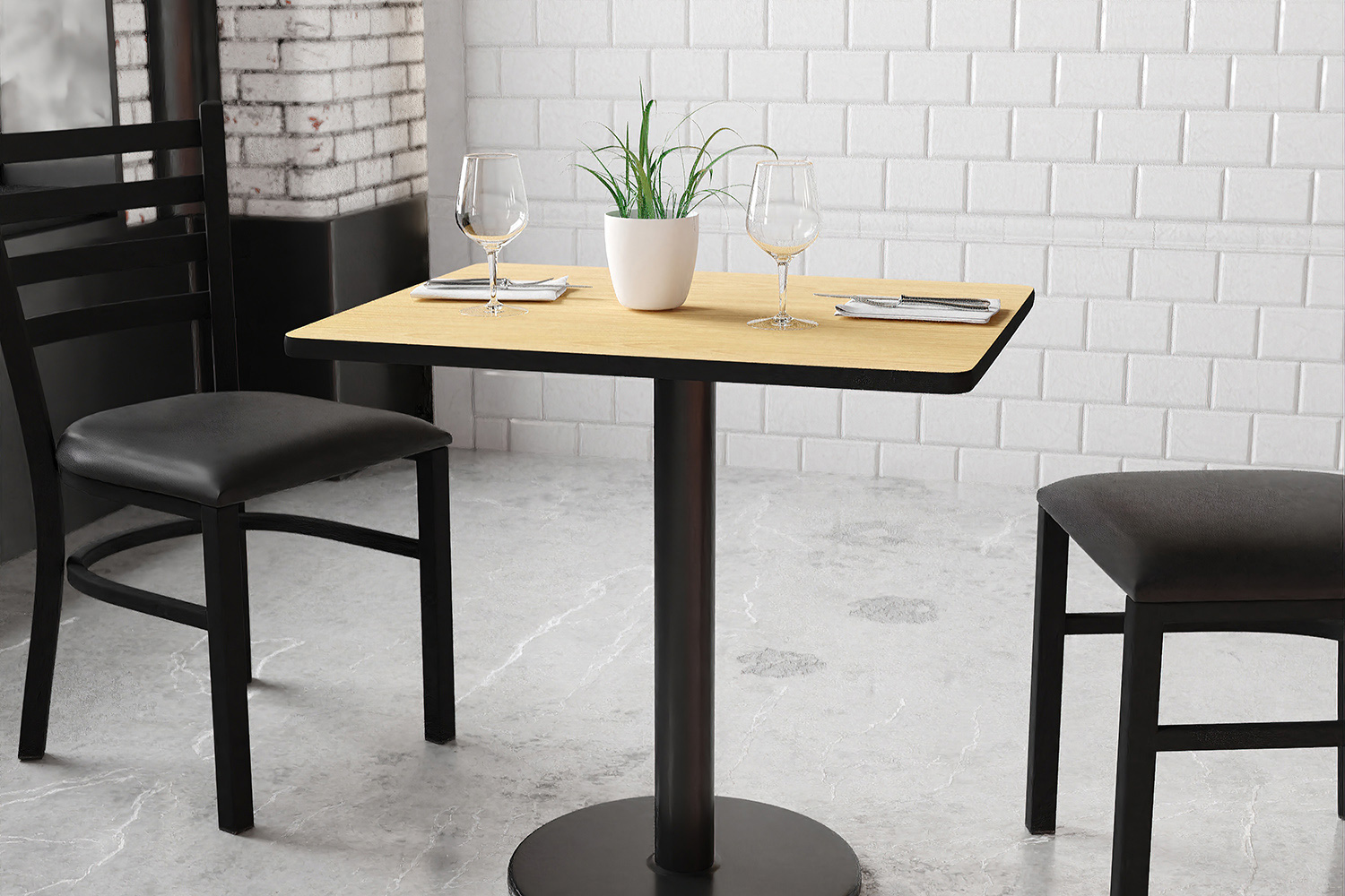 BLNK Rectangular Table with 18'' Round Base