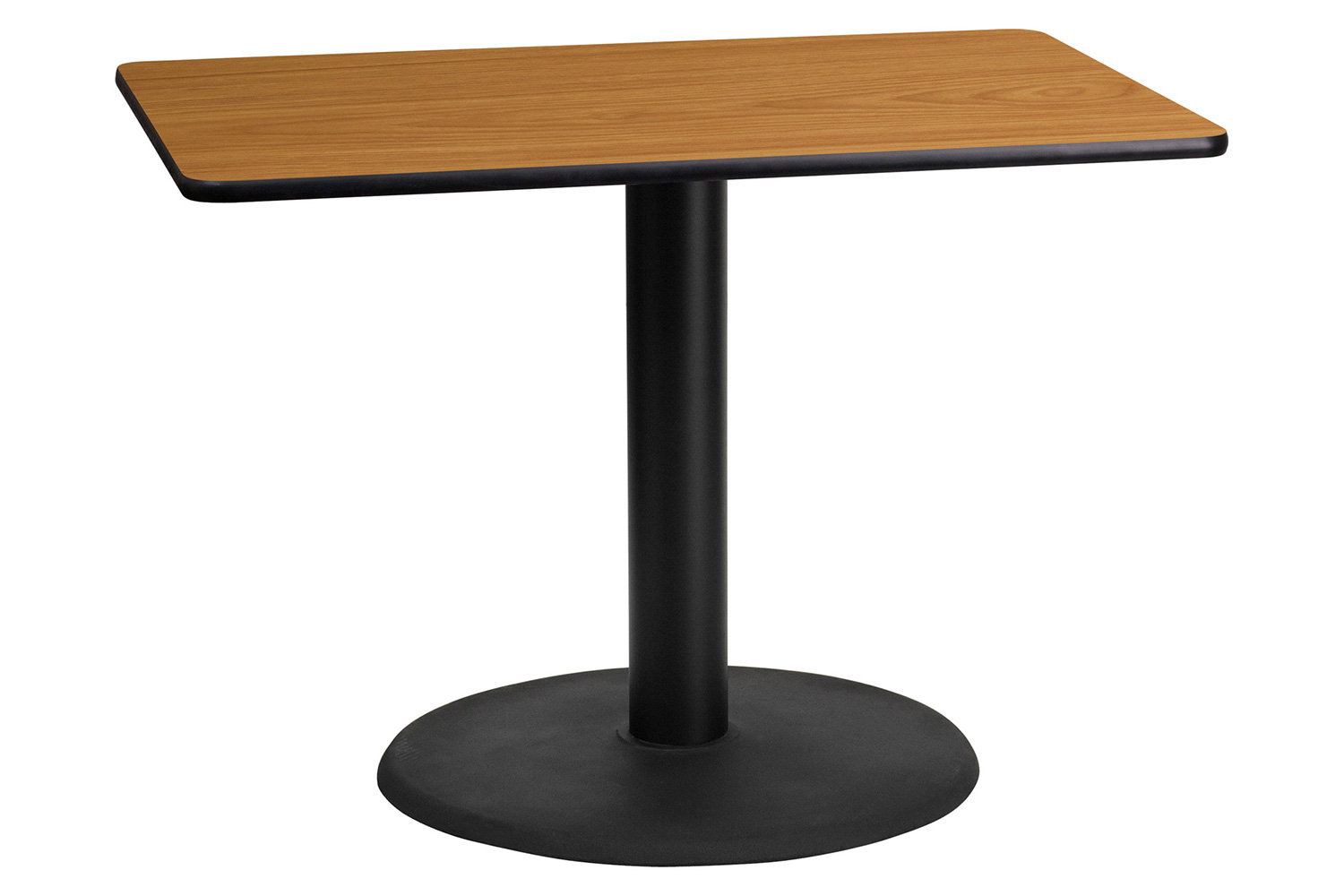 BLNK™ Rectangular Table with 24'' Round Base - Natural, 24"W x 42"L