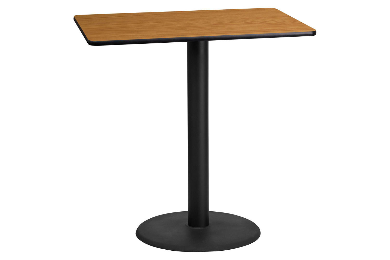 BLNK Rectangular Bar Height Table with 24'' Round Base