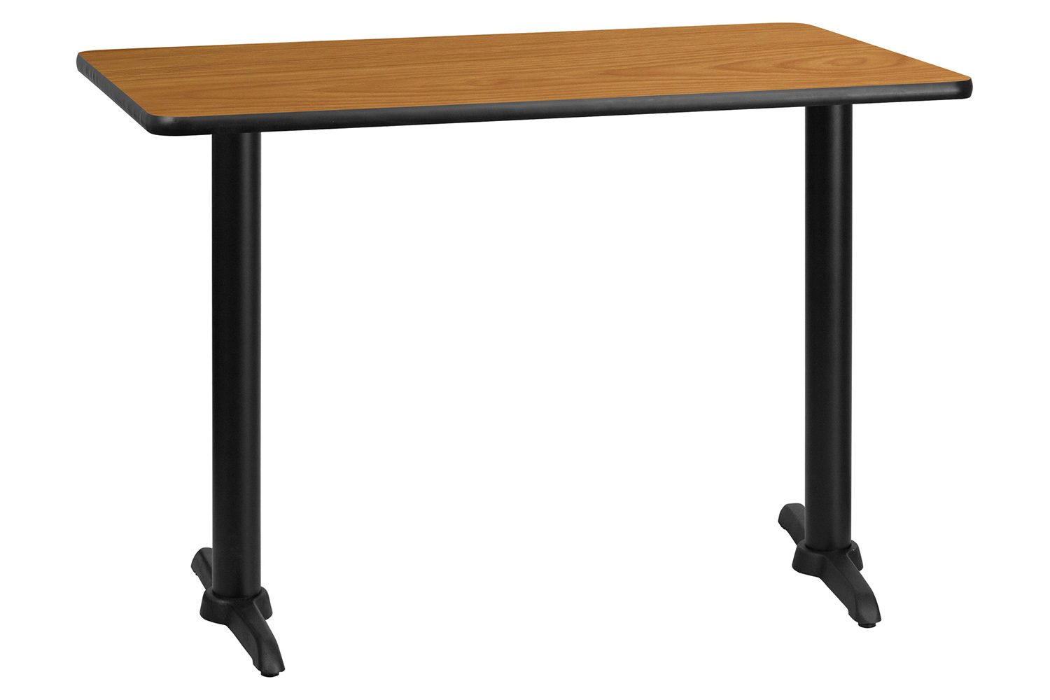 BLNK™ Rectangular Table with 5'' x 22'' Bases - Natural, 30"W x 42"L