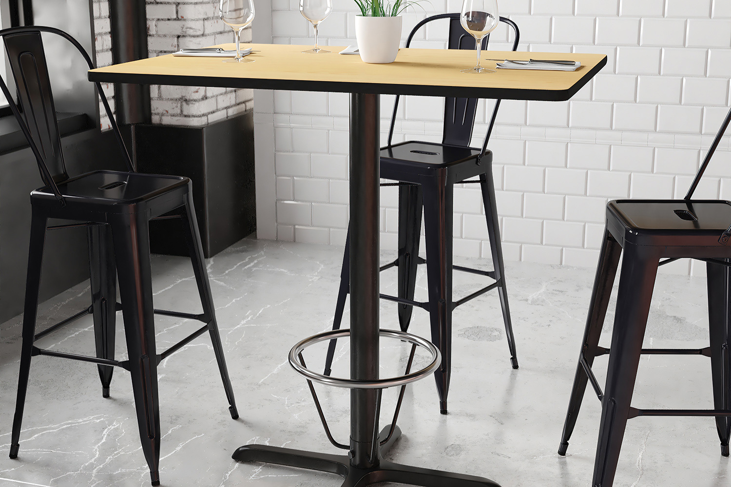 BLNK Rectangular Bar Height Table with 23.5'' x 29.5'' Base