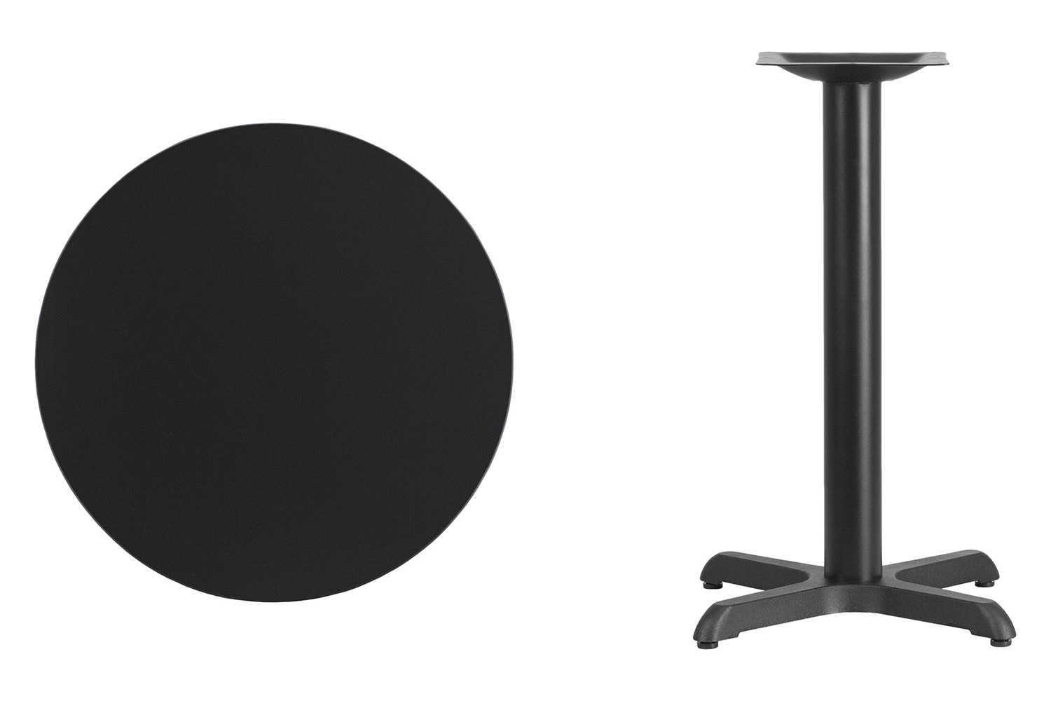 BLNK™ Round Table with 22'' x 22'' Base - Black, 24"D