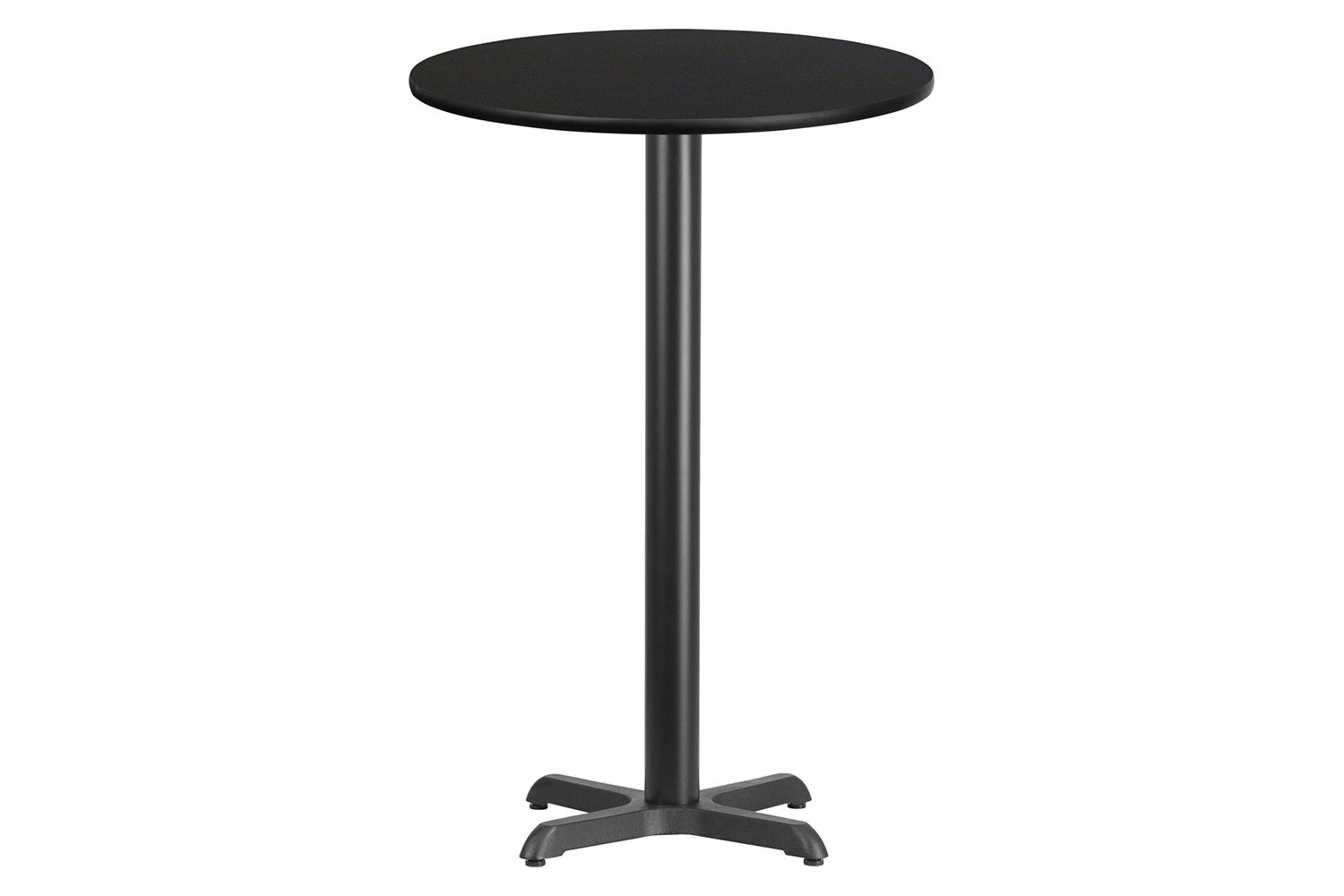 BLNK Round Bar Height Table with 22'' x 22'' Base - Black, 24"D