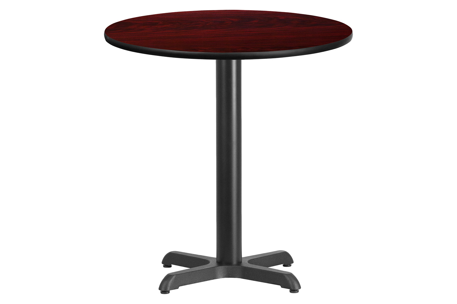 BLNK Round Table with 22'' x 22'' Base - Mahogany, 24"D