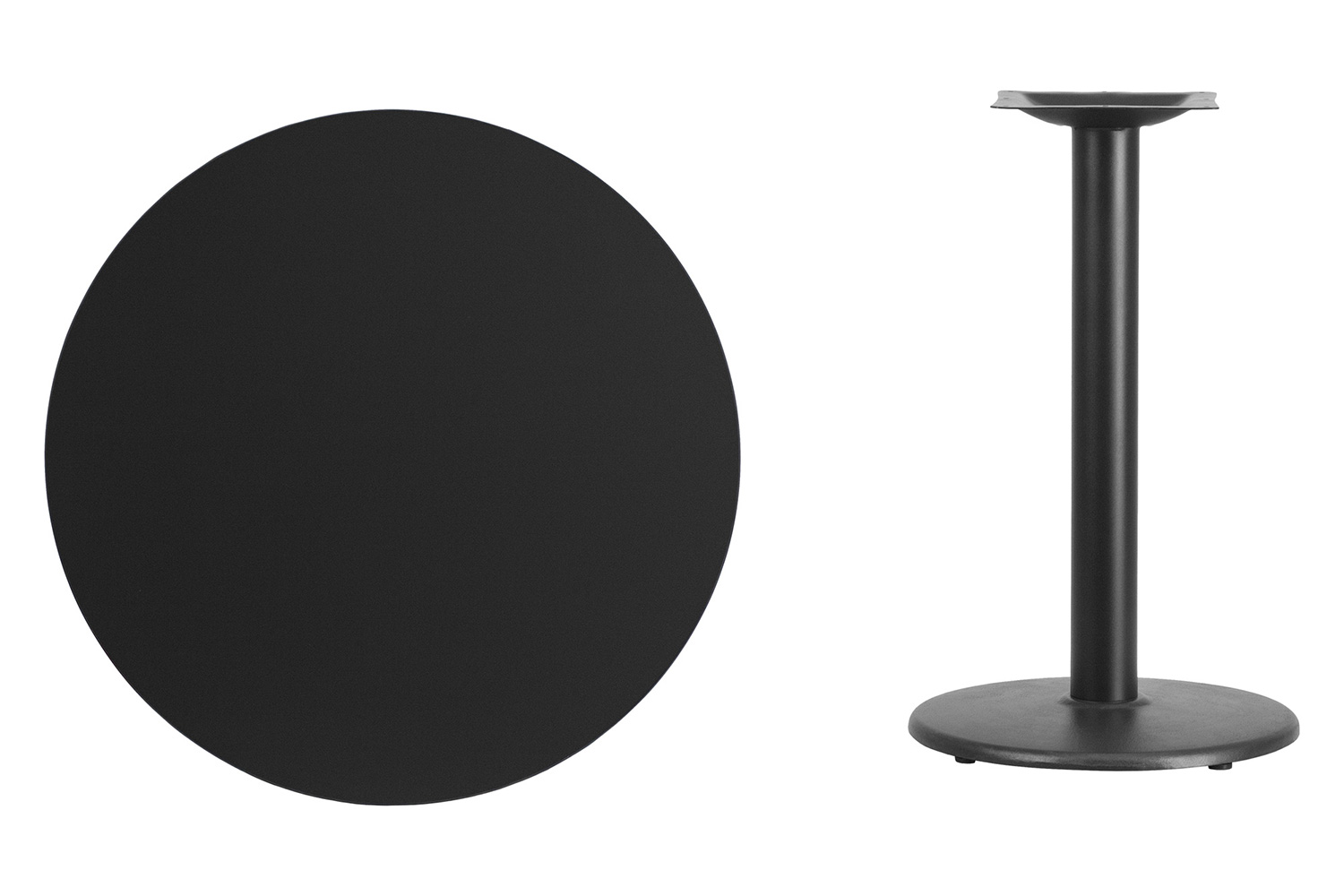 BLNK™ Round Table with 18'' Round Base - Black, 30"D